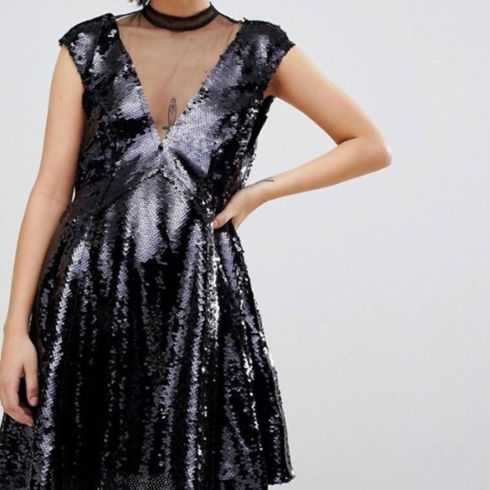 NWT Free People black Dance Till Dawn dress